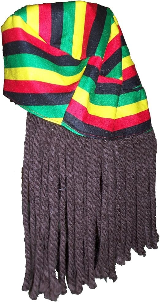 Jamaican Colors Rastafarian Dreadlock Funny Novelty Oversized Beanie Hat Multi