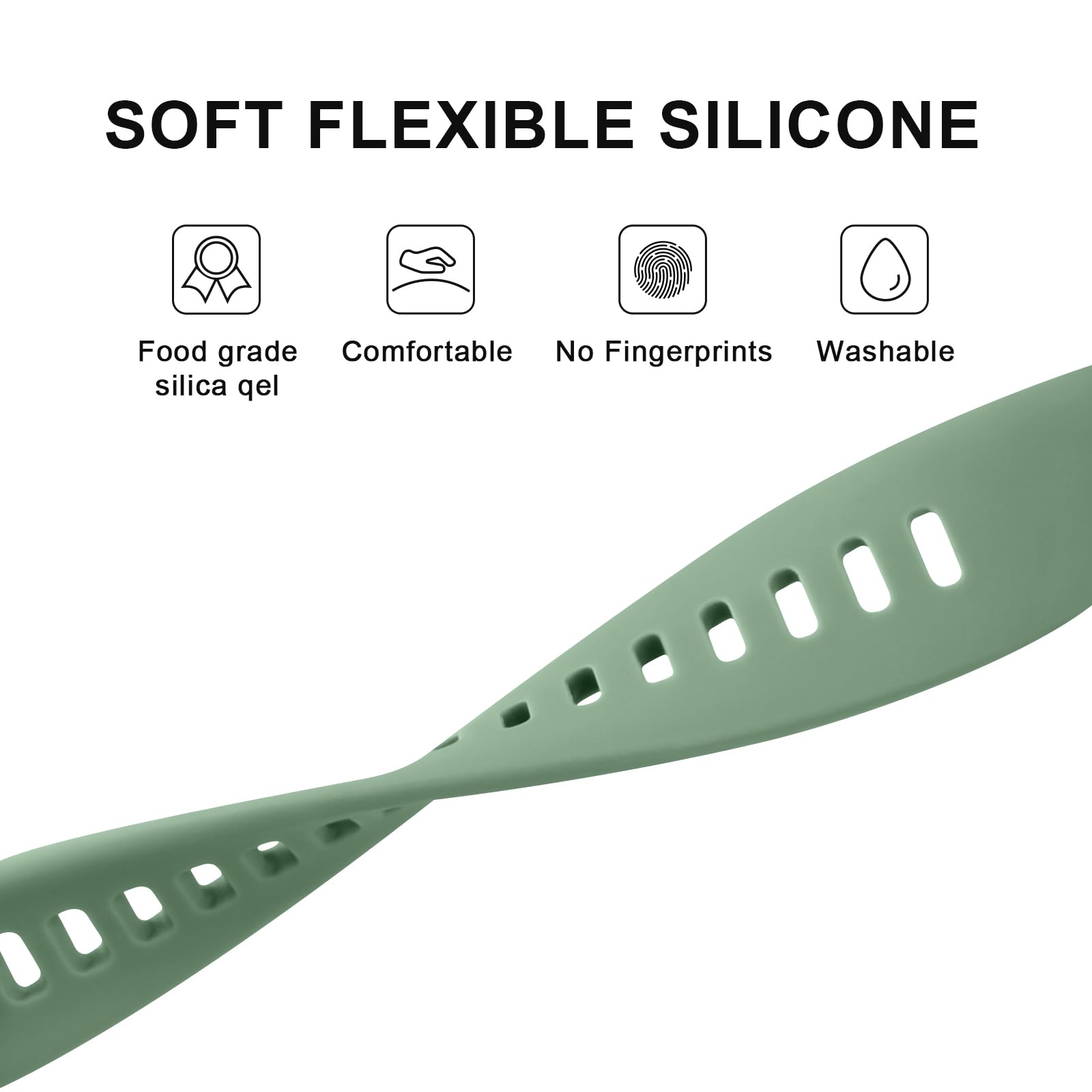 Huawei Band 7 Replacement Straps - Waterproof Silicone Sports Straps (Light Green) - Image 3