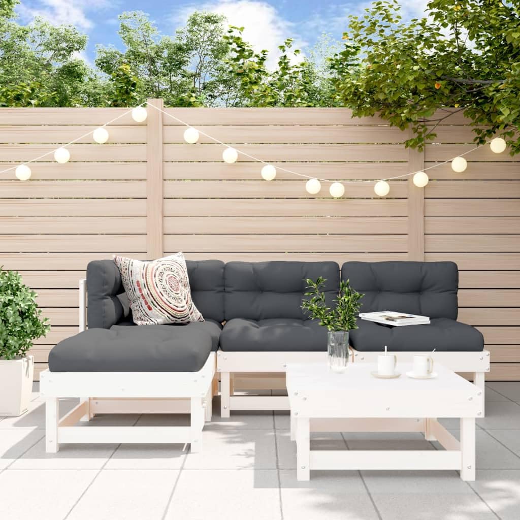 Table et chaises de jardin en pin blanc massif Homgoday