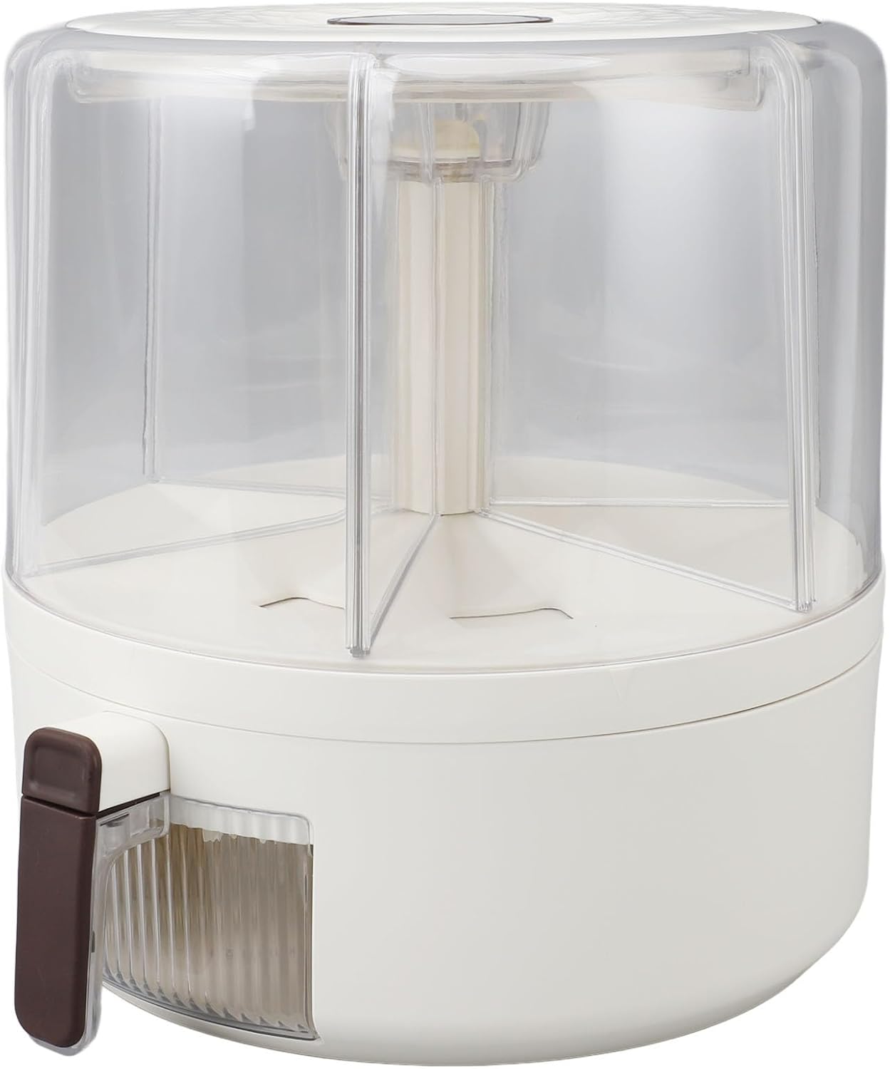 Grain Storage Container Rotating Design, Large Capacity 4kg, PP Material, Japanese Style - Damp Proof Sealed Cereal Dispenser, Convenient and Neat Kitchen Storage (Small Size)