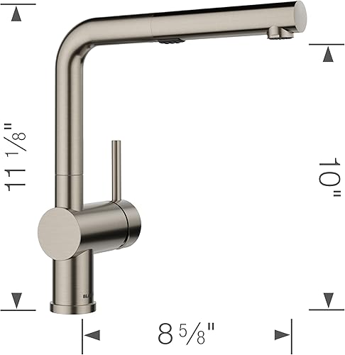 Vista 51 de BLANCO Linus - Grifo de cocina extraíble de arco bajo, doble pulverización, 1.5 GPM, color antracita