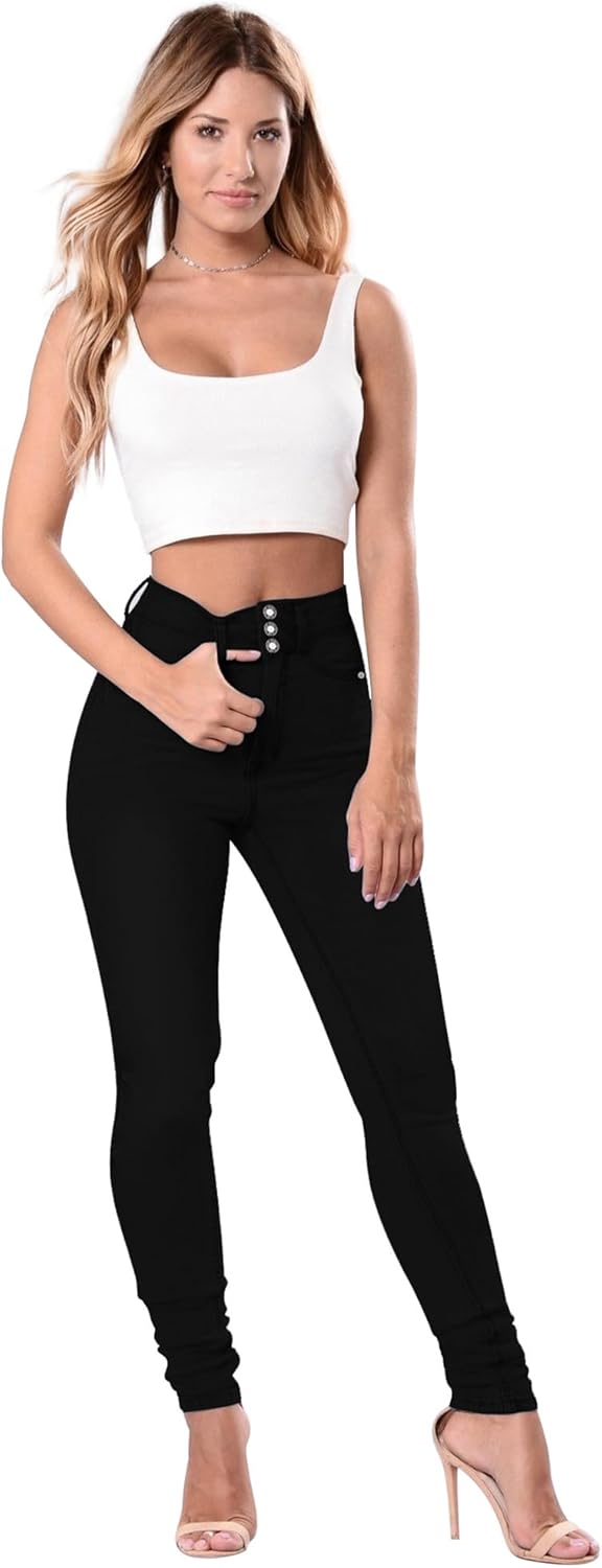 Qazel Vorrlon Women's High Waisted Jeans for Women Ripped Skinny Stretch Distressed Jeans High Rise Butt Lifting Demin Pants - Image 4