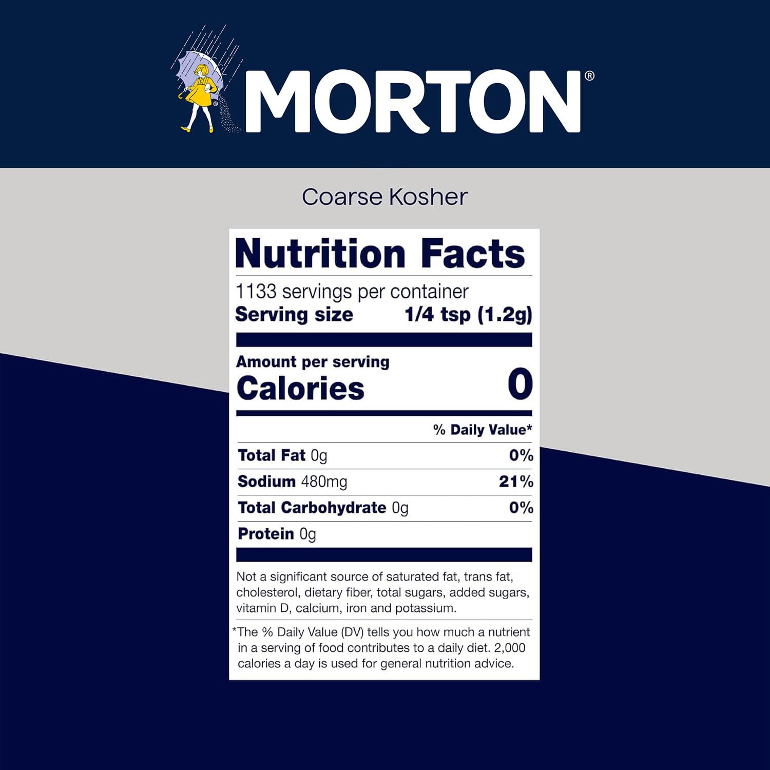 Morton Lot de 2 sels casher grossiers, parfaits pour la cuisine et la pâtisserie, 1,4 kg