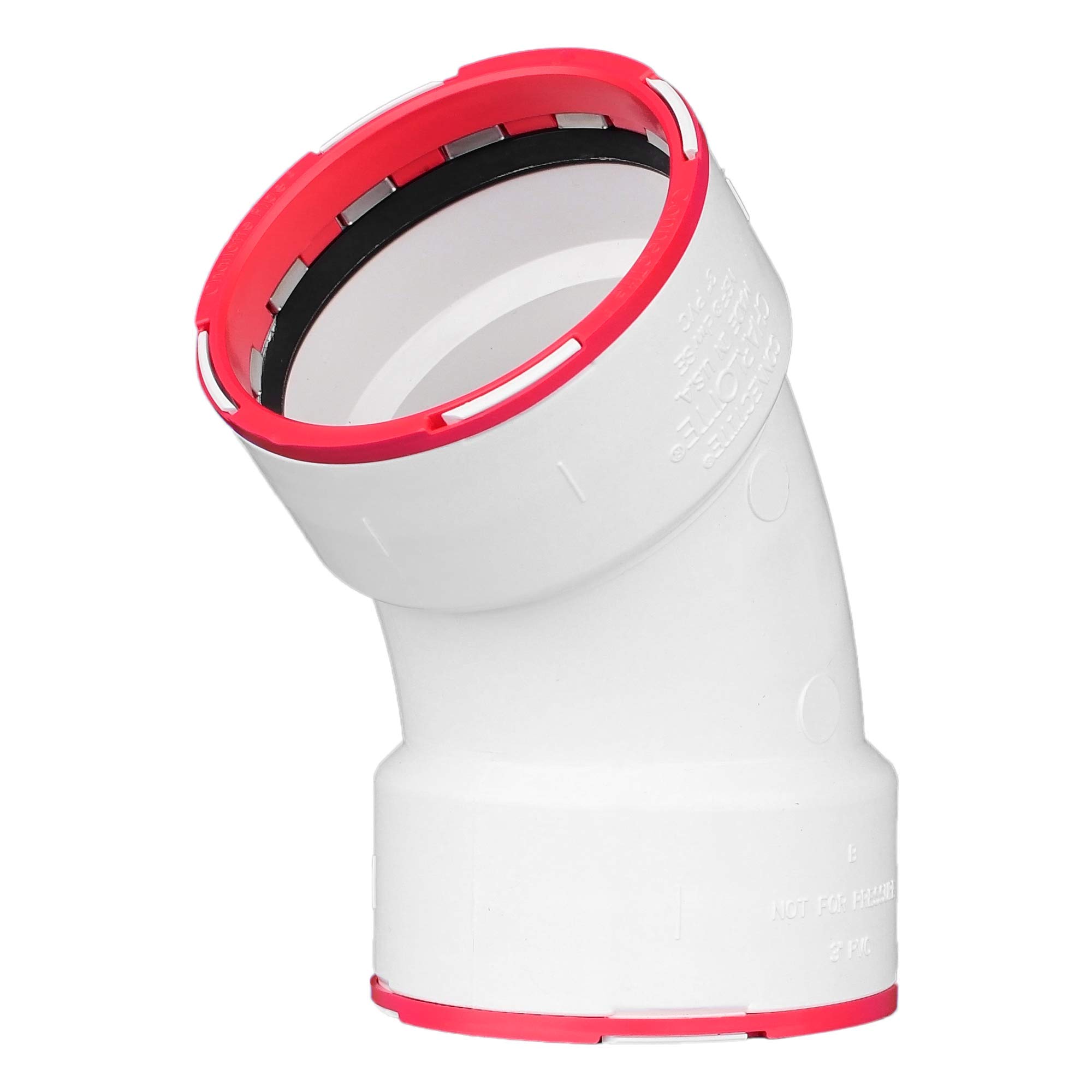 Charlotte Pipe CTT 00321 1200 Connectite, 1/8 Bend, Hub x Hub, PVC, 3