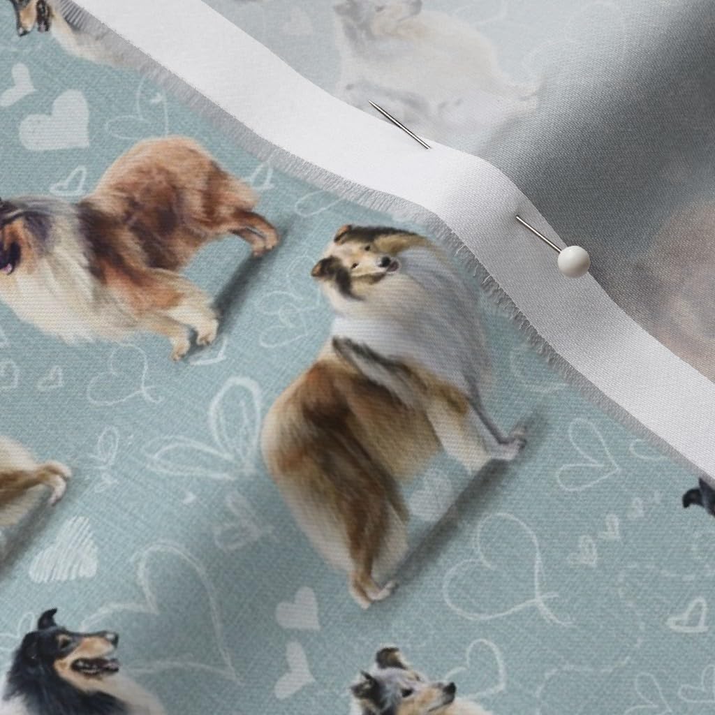 Spoonflower Fabric - Collie Dog Dogs Border Scottish Welsh Printed on Organic Cotton Sateen Fabric by The Yard - Sewing Quilting Apparel Home Decor