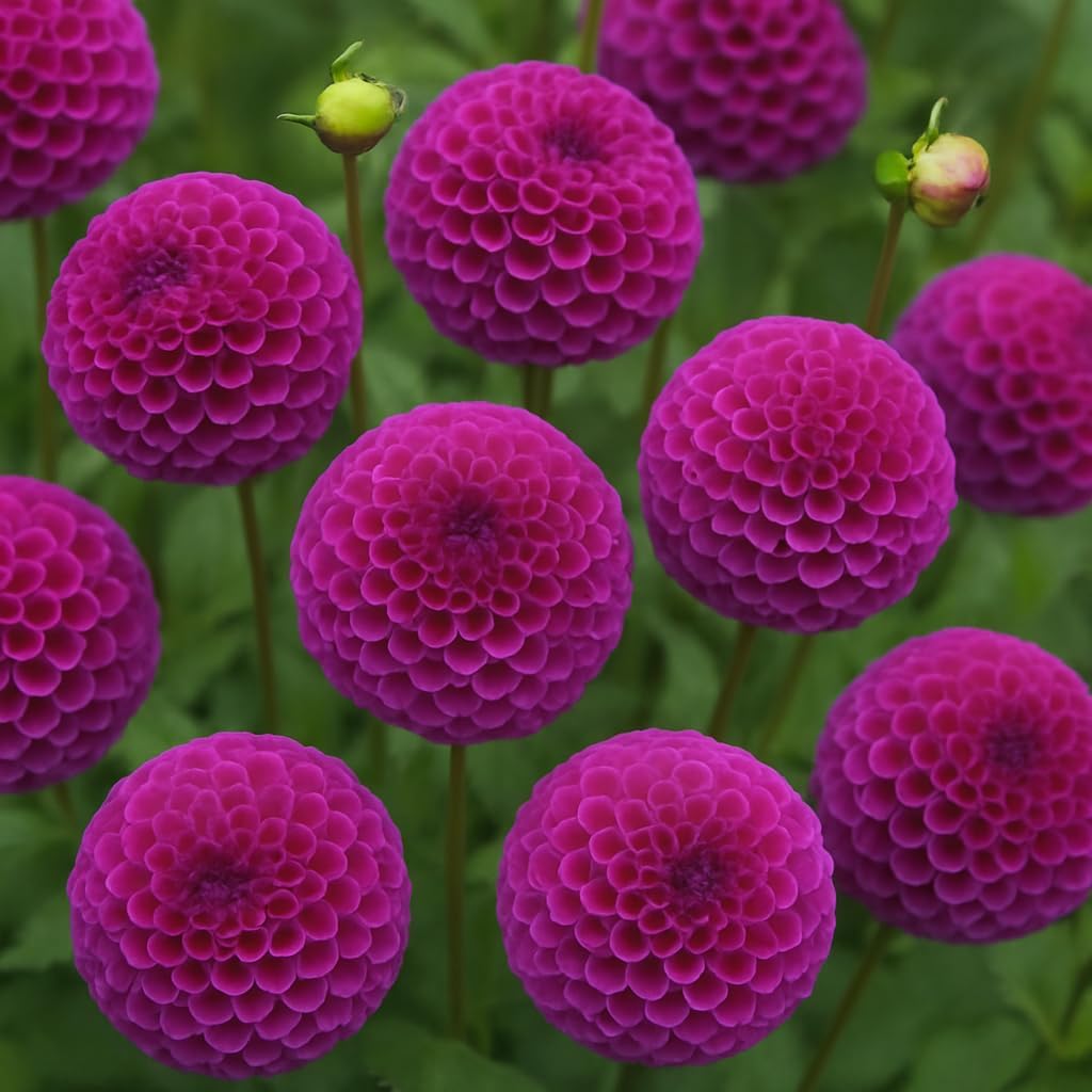 Dahlia Pompon 'Franz Kafka' – Charming Magenta Ball Blooms from Easy-to-Grow Tubers (3 Tubers)