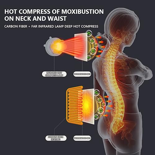 Miniatura 5 de Alfombrilla de masaje eléctrica de cuerpo completo, cojín calefactor plegable multifunción, 9 modos de masaje/3 modos de temporización, almohadilla