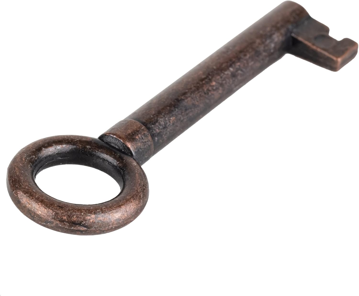 UNIQANTIQ HARDWARE SUPPLY Statutory Bronze Skeleton Key for Curio Cabinet, Grandfather Clock Doors, Dresser Drawers - Hollow Barrel Key Replacement - Antique Skeleton Keys for Furniture | SK25-DB
