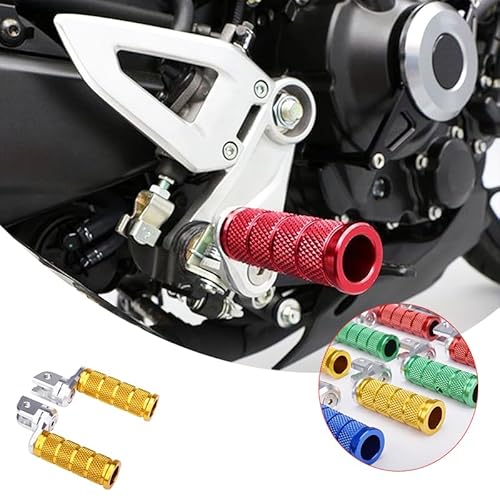 Motorcycle Foot Pegs, Double Adjustable Front Rider Footpegs Footrest Rest Pedal Compatible with HONDA MONKEY125 MSX125(GROM) CB250R CBR250R(2011-) CB400F(2013-) CB650R CBR650R (gold)