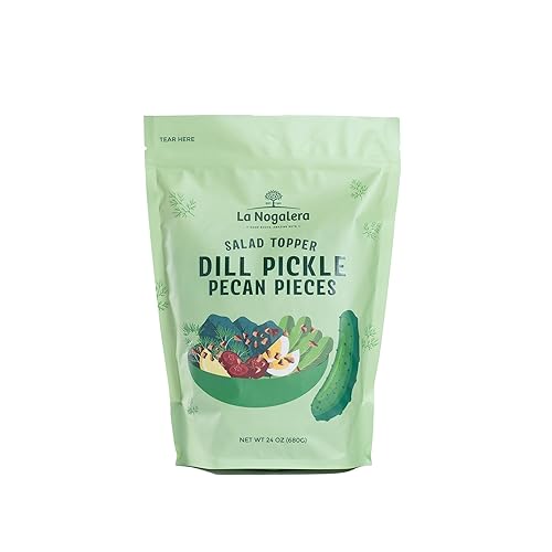 Miniatura 6 de Nueces pecanas con sal y vinagre de 24 onzas (1.5 libras) - Nueces pecanas fritas crujientes con condimento picante, cobertura gourmet para