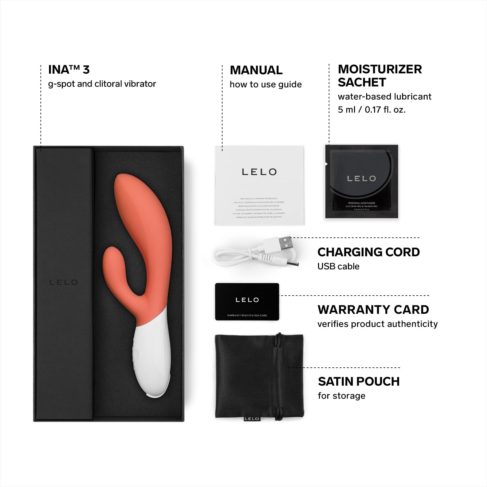 Amazon.com: LELO INA 3 G Spot Rabbit Vibrator Clitoral Rabbit Vibrator for  Women Rabbit Sex Toy for Women with 10 Vibrating Modes and Waterproof  Design, Coral red : Health & Household