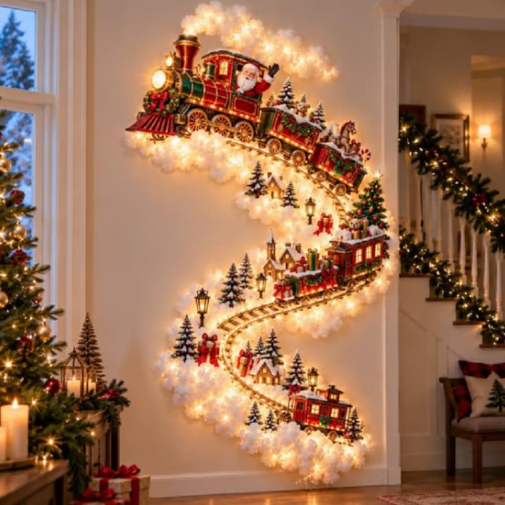 LED Christmas Lights Magic Wall Decor, Magical Winter Living Room Decor, E