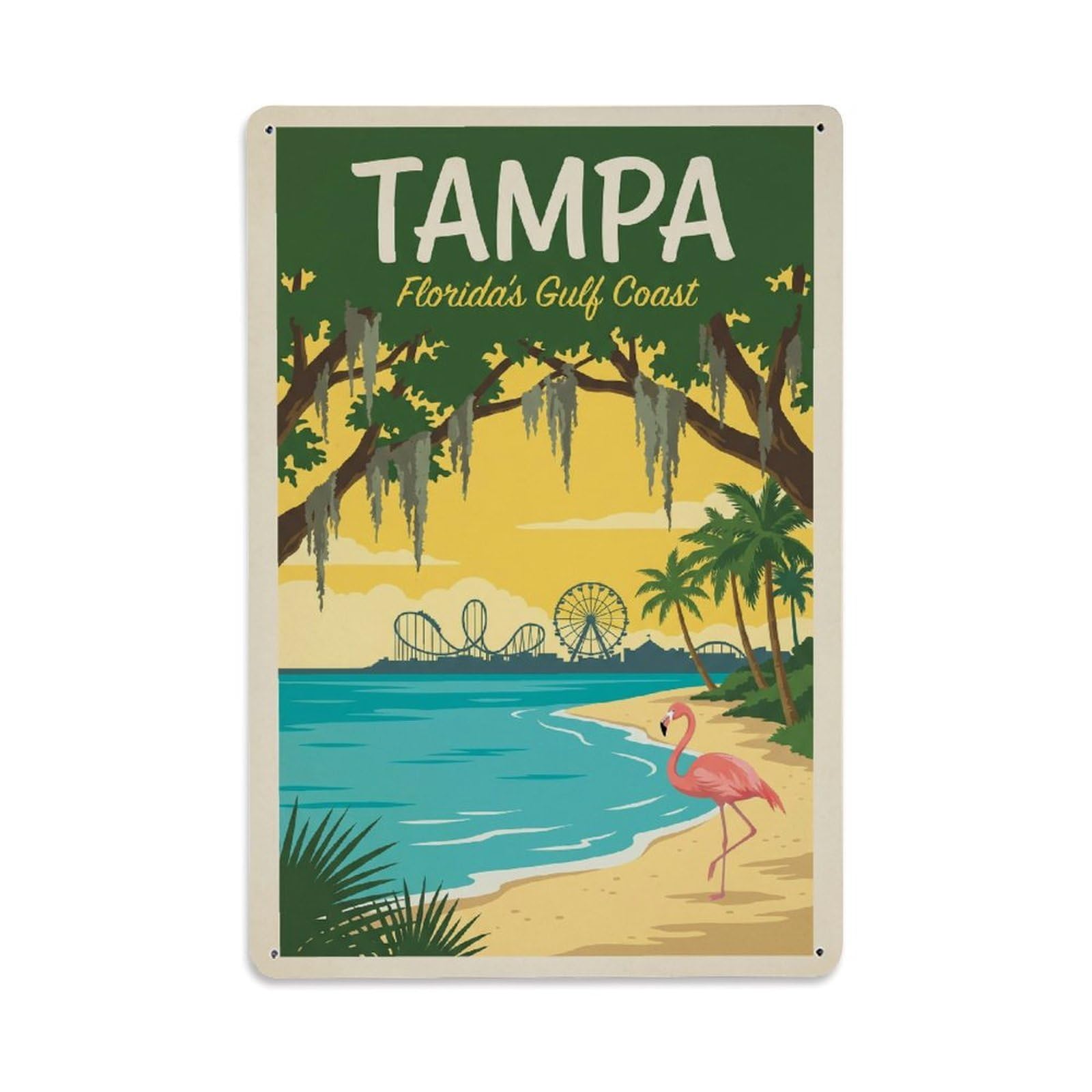 Gead 8X12inch Style Vintage Travel Usa Tampa Metal Tin Sign