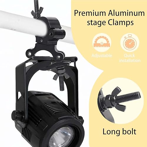 Vista 40 de Lighting Truss - Abrazaderas de acoplador giratorio para luces, abrazadera O de doble cabezal de liberación rápida, abrazadera de tubo giratorio