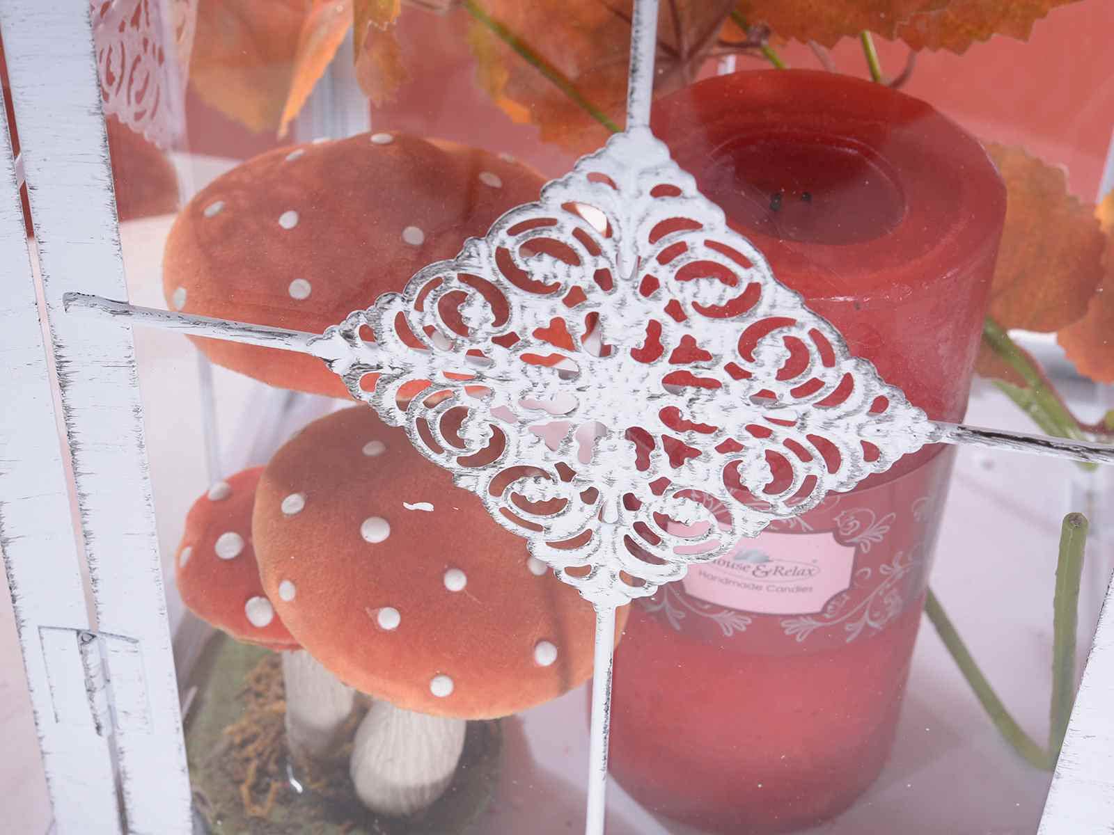 Laternen Kerzenhalter und Teelichter Shabby Chic Farbe antikweiß 2er Set