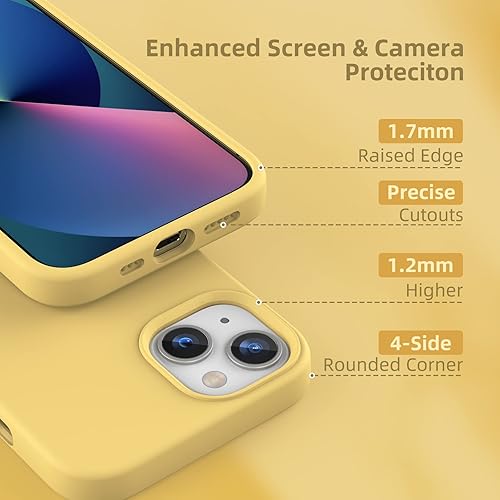 Miniatura 3 de K TOMOTO Funda compatible con iPhone 13, protección contra caídas, arañazos, silicona líquida a prueba de golpes, antihuellas, con forro de
