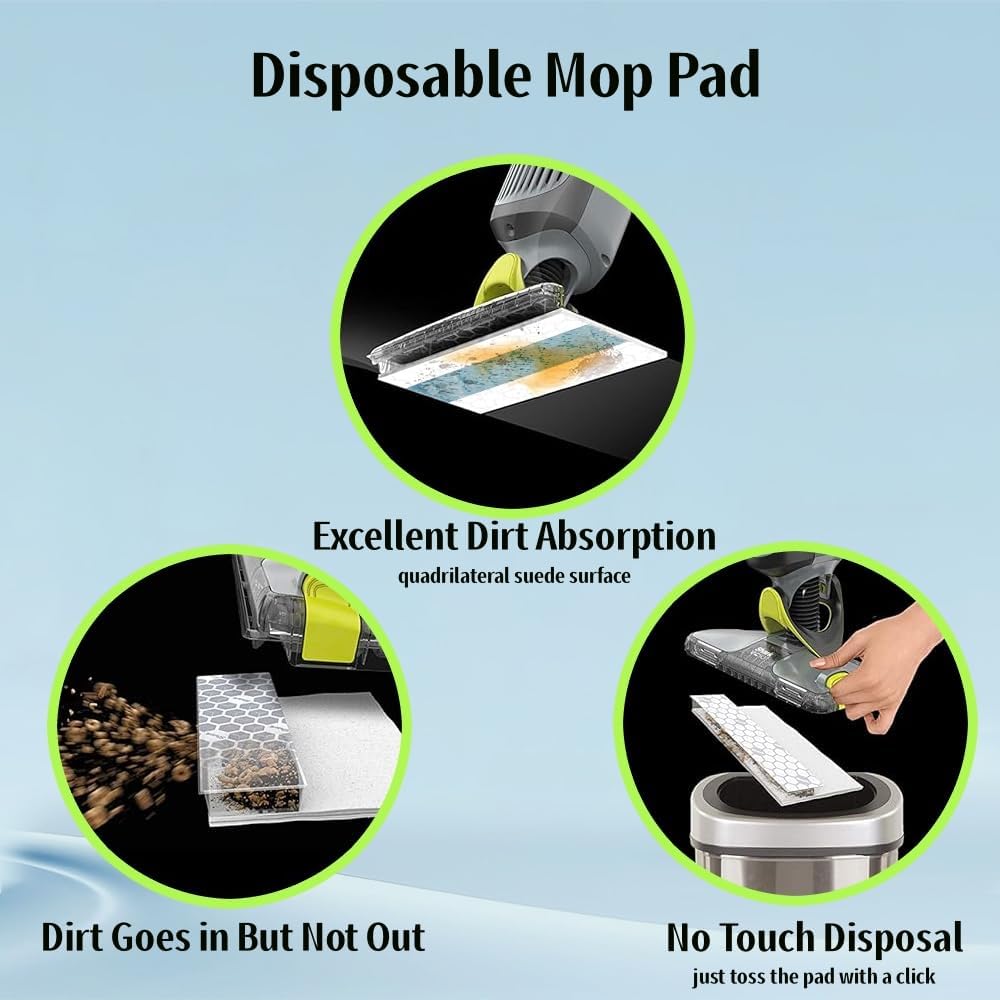 KVLZ Disposable Hard Floor Pad Refills, Compatible with Shark VACMOP Pro VM252 VM251 VM250 VM200 VC205 QM250 VM190 VM200P12 VMP30 for use on All Sealed Floors (30-PCS)