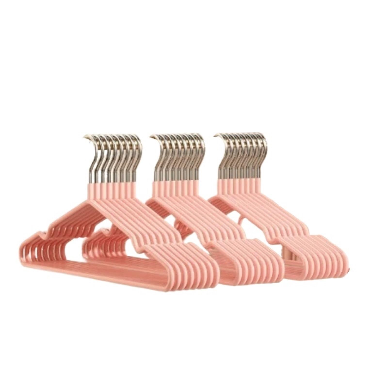 Hangers 10pcs/set Household Clothes Hanger Metal Traceless No-slip Hangers Home Wardrobe Space Saving Organizer(Pink)