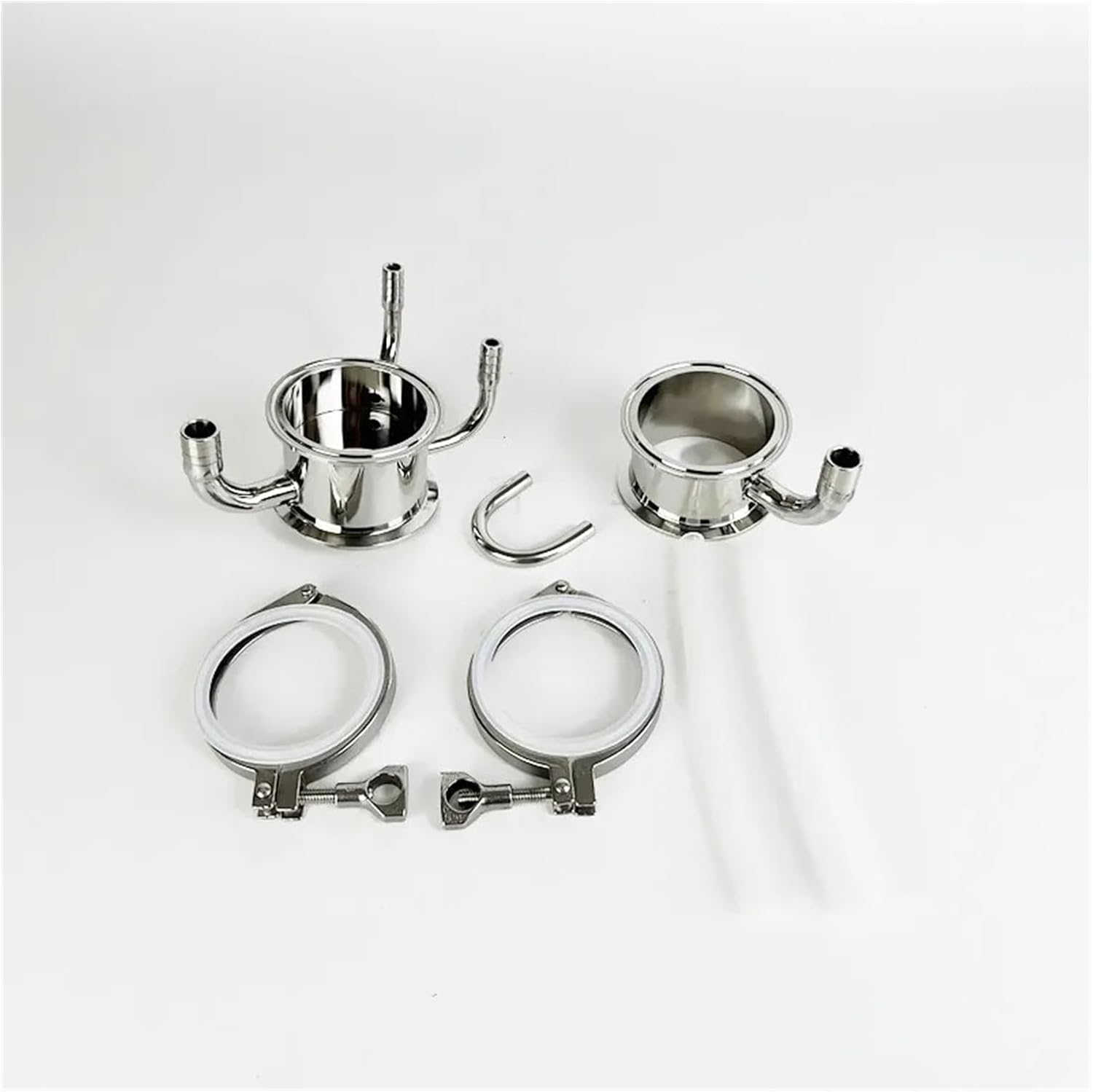 3" FlangeOD91mm Soxhlet Extractor Set with Tir-Clamps and Silicone Hose,SS304 Rectification Accessories