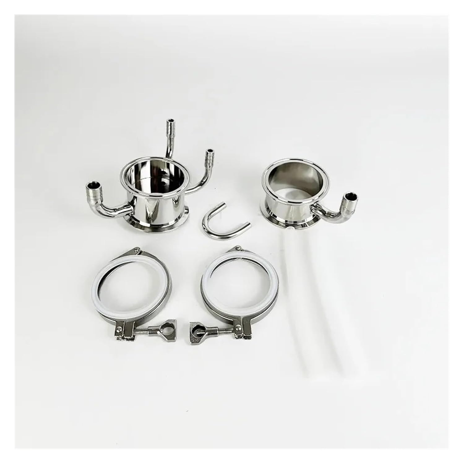 3" FlangeOD91mm Soxhlet Extractor Set with Tir-Clamps and Silicone Hose,SS304 Rectification Accessories