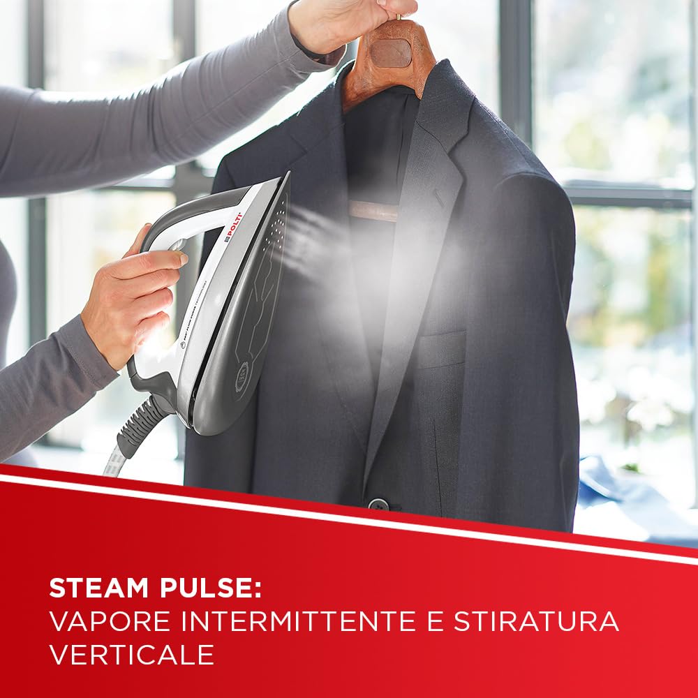 Polti La Vaporella XT100C, Ferro da Stiro a Vapore con Caldaia, Pressione 7,5 Bar, Autonomia Illimitata, Capacità 1,4 L, Potenza 2350 W, Steam Pulse 500g, Bianco e Turchese