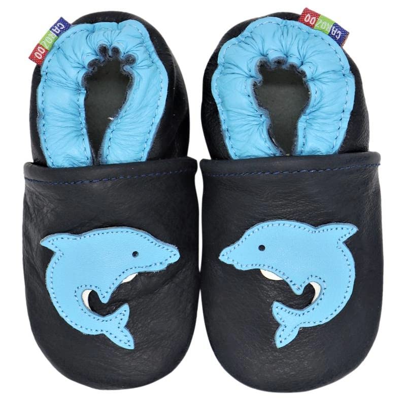 Chaussons Bébé Carozoo En Cuir Souple - Semelle Antidérapante, Tailles 0-6 Mois à 7-8 Ans