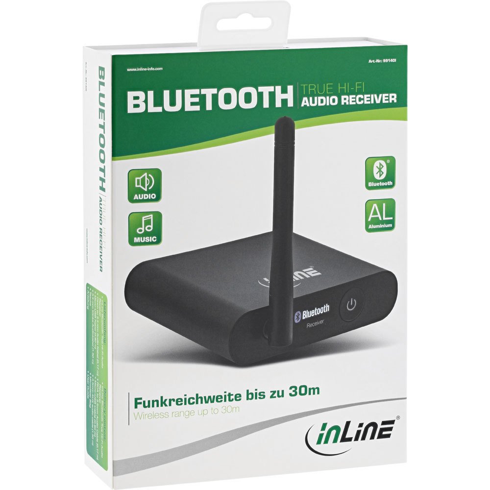 InLine 99140I Récepteur Audio Bluetooth True Hi-FI DAC, BT 4.1, aptX, RCA + Toslink