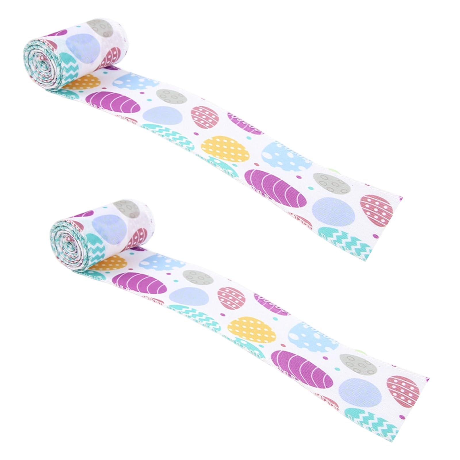 hogtnd Set of 2 Polyester Ribbons, Easter Decoration, Festival Decoration Supplies for Holiday Party Decorations and Practical Crafts, Easter Ribbon