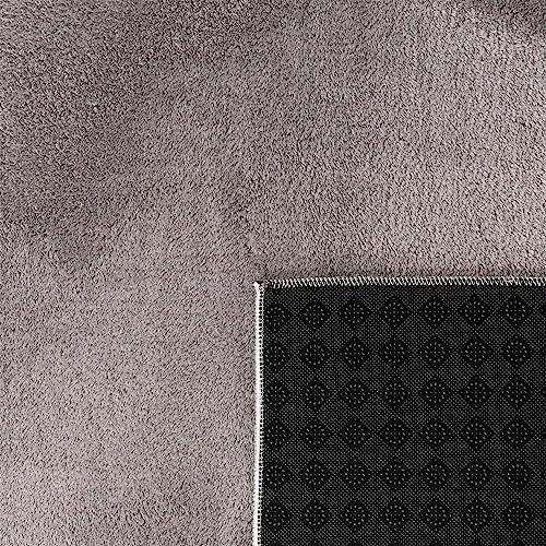 Paco Home Teppich Wohnzimmer Schlafzimmer Kurzflor Waschbar Einfarbiges Muster Flauschig Weich rutschfest Moderne Deko, Grösse:60x100 cm, Farbe:Grau