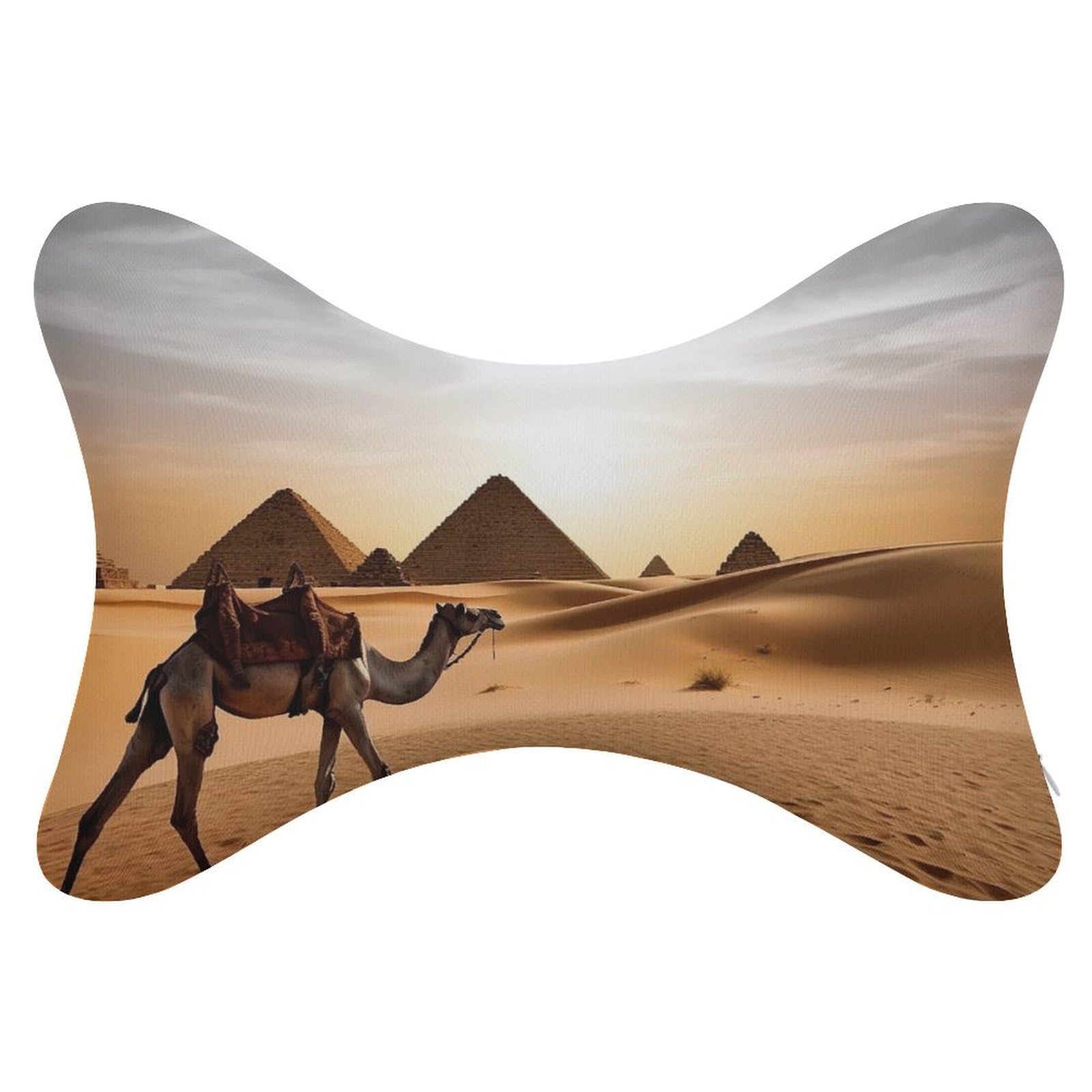 Oreiller appui-tête voiture en mousse à mémoire de forme avec sangle réglable Camel Desert x2