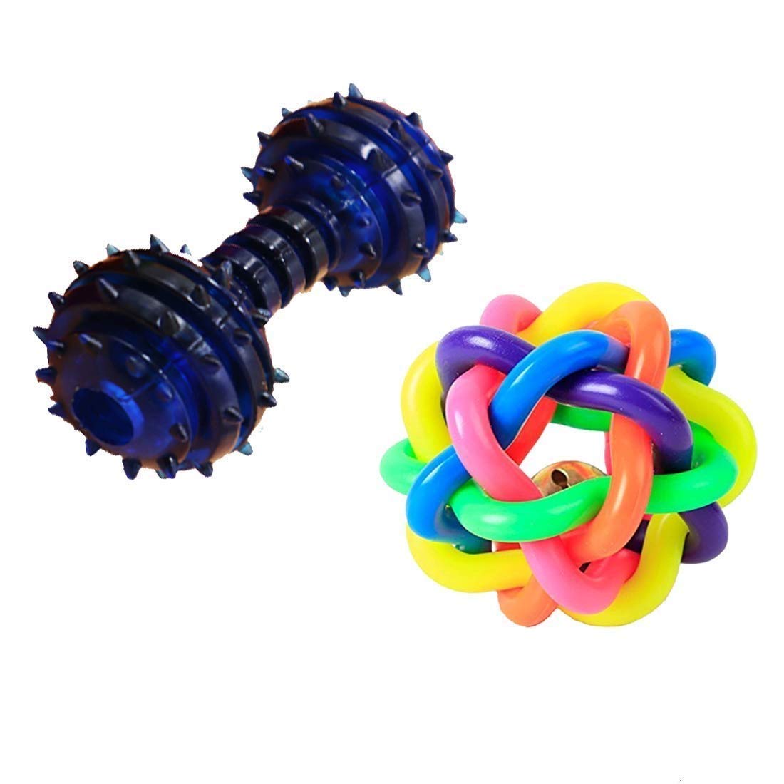 BLACK DOG Dog Toys Cat Toy Dumbbell Bone Colorful Knot Toys Pet Puppy Teething Chew Toys for Small Medium Dogs Rubber Cord Woven Training Toy with Jingle Bell Inside Cat Rainbow Color May Vary (B081NLH7RZ) Amazon Price History, Amazon Price Tracker