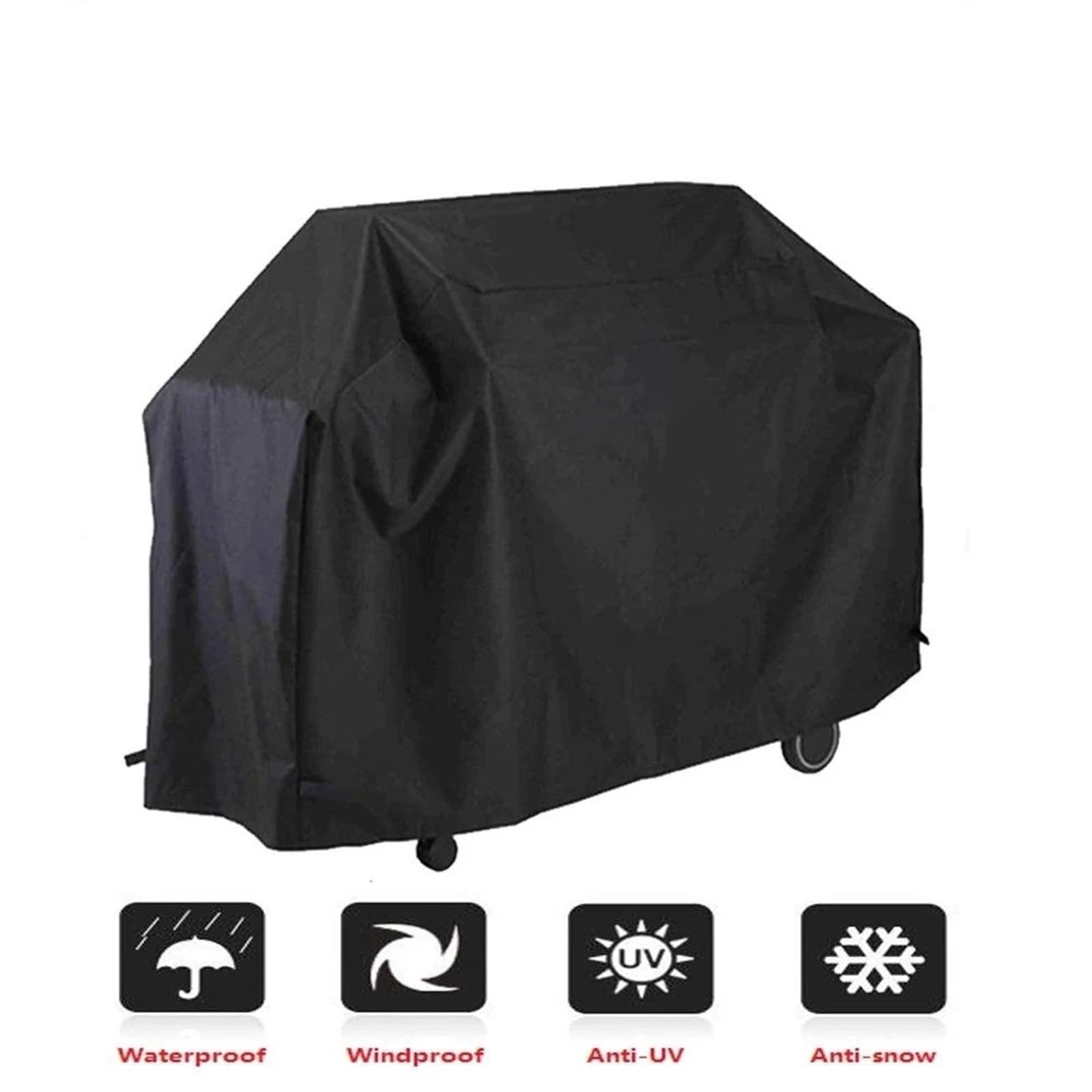 Funda para Parrilla, Funda para Barbacoa, Impermeable, Resistente, para Exteriores, protección contra la Lluvia, Color Negro
