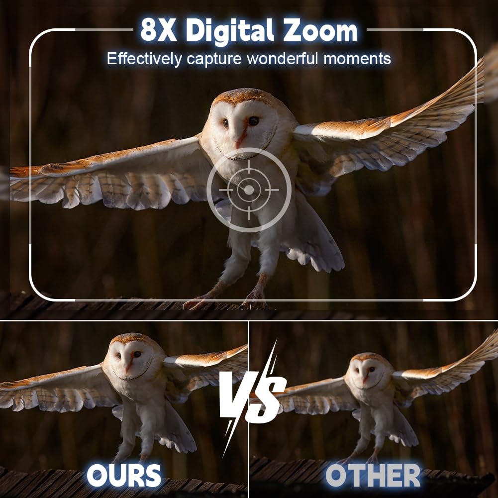 Vicloon Jumelles Vision Nocturne, 4K HD Jumelle Vision Nocturne Infrarouge avec Carte 32Go, écran UHD de 3"/Portée Visuelle 300M/ 5000mAh Batterie Rechargeable/Zoom Numérique 8X, pour Chasse/Camping