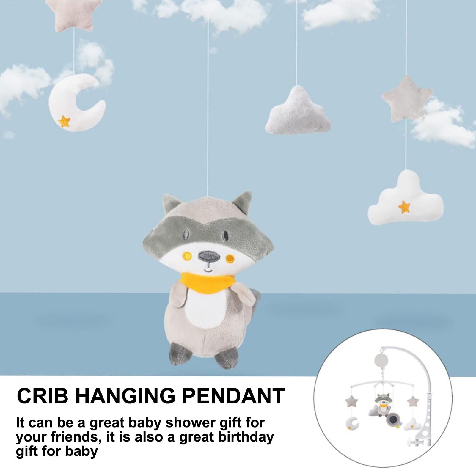 Mobile bébé pour lit Carillon Animaux Cartoon Jouet Apaisant Pour Berceau | Décoration pour chambre d'enfant support de lit musical Maison poussette crèche salle de jeux extérieur courses