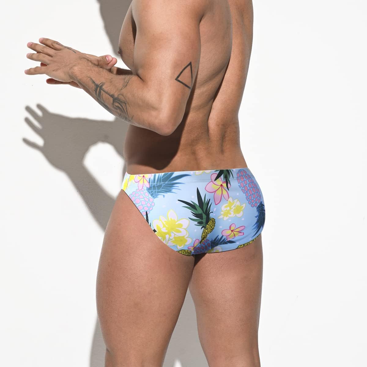 EASEJUICY Mens Bikini Swimwear Sexy Swimsuit Gradient Design Swim Briefs with Drawstring Low Waist Bathing Suit - Image 4