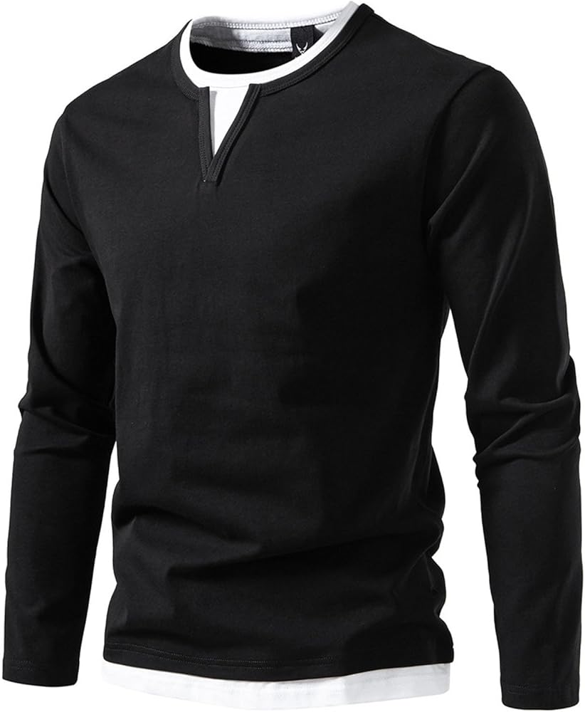 【２点セット】40s WORK HENLEY NECK 48 Nigel Mens Bryce Long Sleeve Henley True Black at AG Jeans Official Store