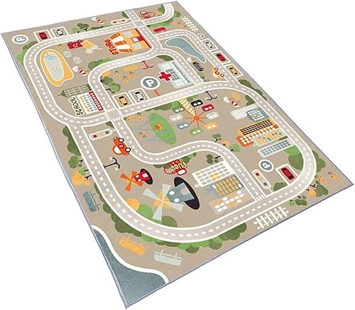 Alfombra de juego para autos de juguete, alfombra infantil con carreteras para sala de juegos, alfombra de carretera de vida urbana para aprendizaje