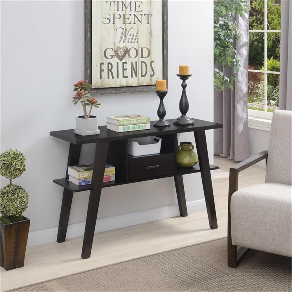 Convenience Concepts Newport Mike W Console Table with Drawer, Espresso