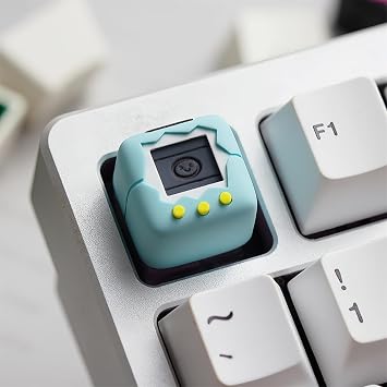 Retro ESC Keycaps,Artisan Resin Keycas Custom Electronic-Pet Cute Keycap Shine Through Resin Keycaps for Cherry MX Switches Mechanical Gaming Keyboard DIY 1U Single Key Cap Blue