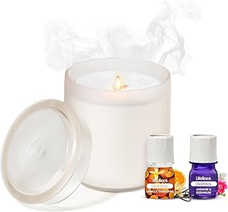Lifelines Flameless Candle Aromatherapy Essential Oil Diffuser with 2 Cl...