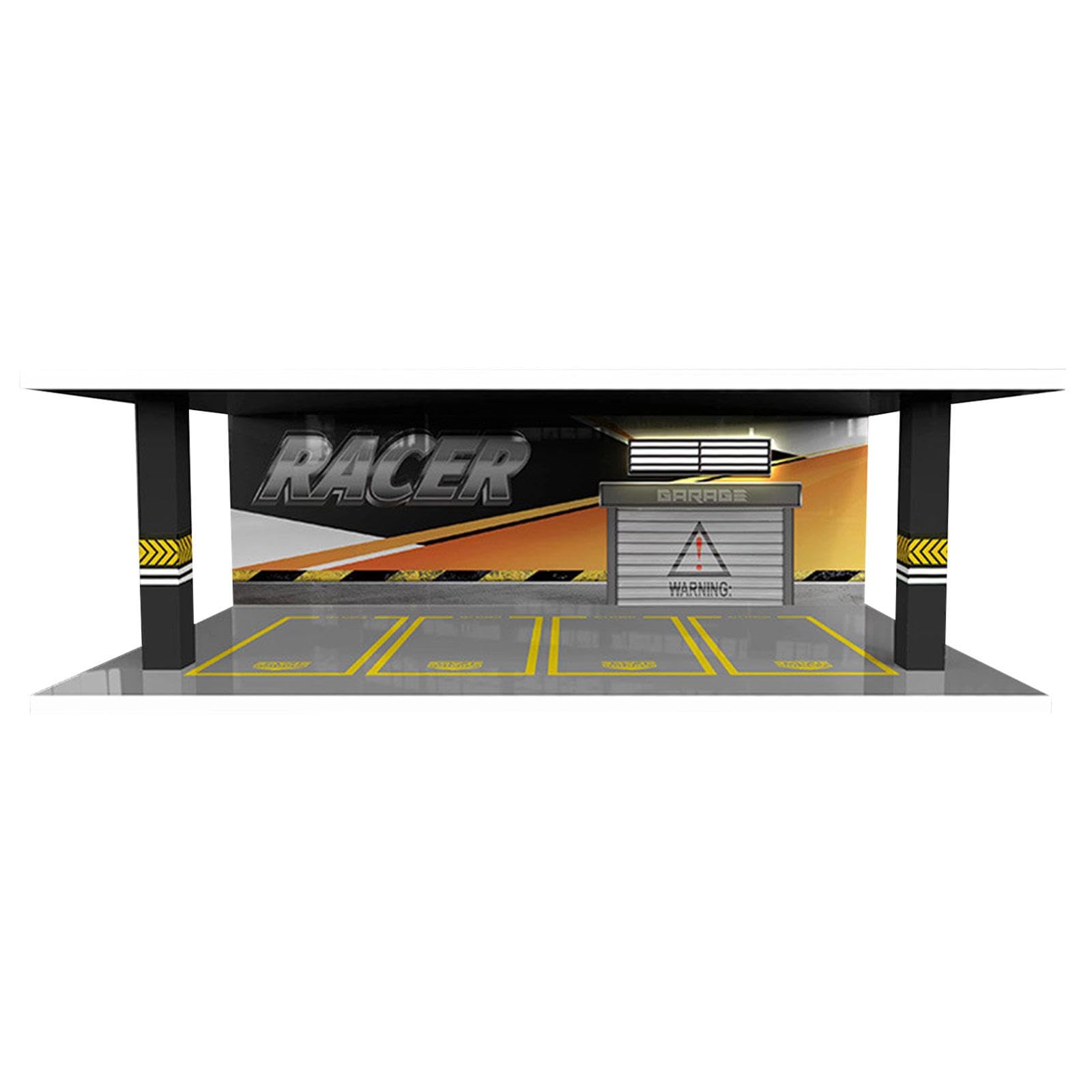 Vitrina para Coches a Escala Caja Expositor Garaje Maqueta Estuche Transparente con Tapa LED Mejora La Visualización Adecuada para Colección P, Estilo H