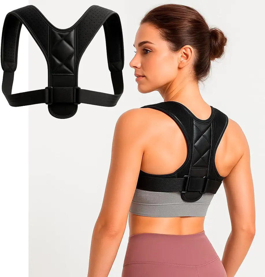 Corretor Postural Ajustável Unissex- Conforto & Alívio para Ombros e Coluna (P ao GG)