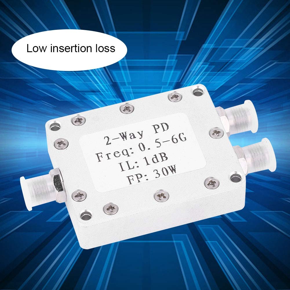 0.5-6GHz 30W RF Power Splitter 2-Way Power Divider Module for Wireless Communication CNC Aluminum Alloy Housing