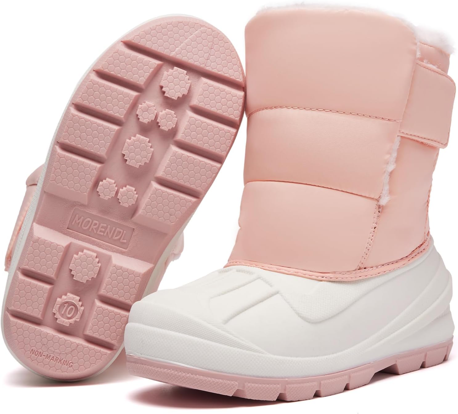 MORENDL Toddler Winter Snow Boots Waterproof Insulated Faux Fur Boys Girls Hiking Boots (Toddler/Little Kid)