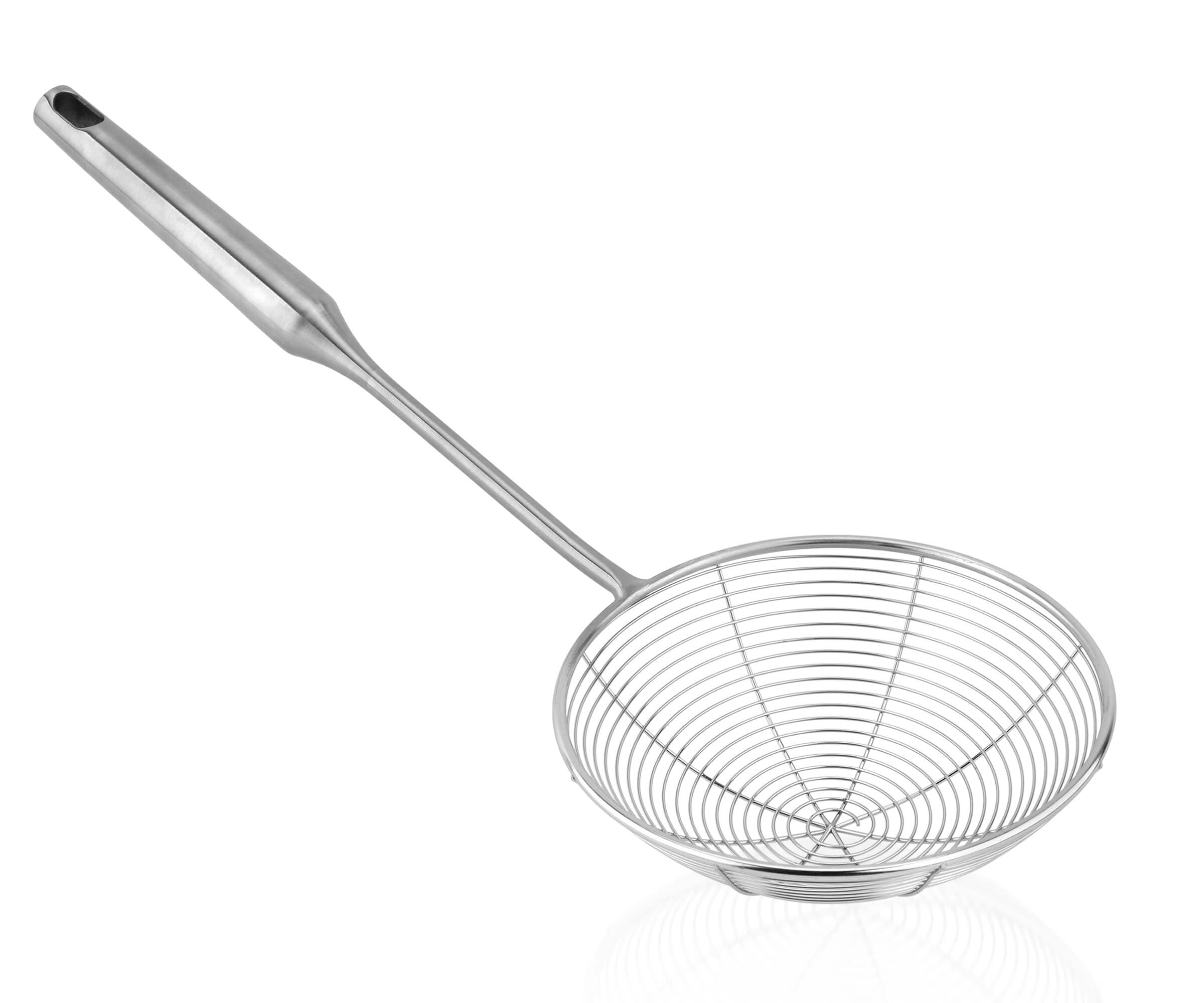 Colador de araña de acero inoxidable 304 para cocinar y freír, utensilios de cocina, colador de alambre, cuchara coladora de pasta, 5.4 pulgadas