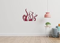 Vista 3 de Wall Decals Vinyl Decal Sticker Home Interior Design Mural Sea Ocean Animals Octopus Tentacles Bathroom Kids Nursery Baby Room Decor KT80