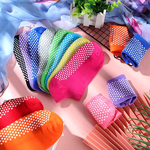 Jecery Bulk Non Slip Socks 36 Pairs Unisex Socks With Grips Sticky Gripper Women Non Skid Pilates Socks For Women Men Yoga Pilates Barre Home Workout Slipper, 12 Colors #TOP6