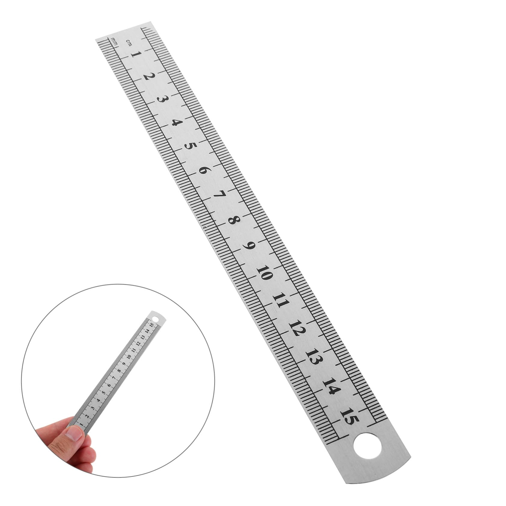 30 Pièces Lot de Règles Acier Inox Double Graduation Règle Rigide Précision pour Dessin Menuiserie Guitare et Bricolage