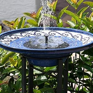 TekHome Fontein op zonne-energie, 1,6 W, voor vogelbad, tuindecoratie, groot voor buiten, waterspel voor mini-vijver…