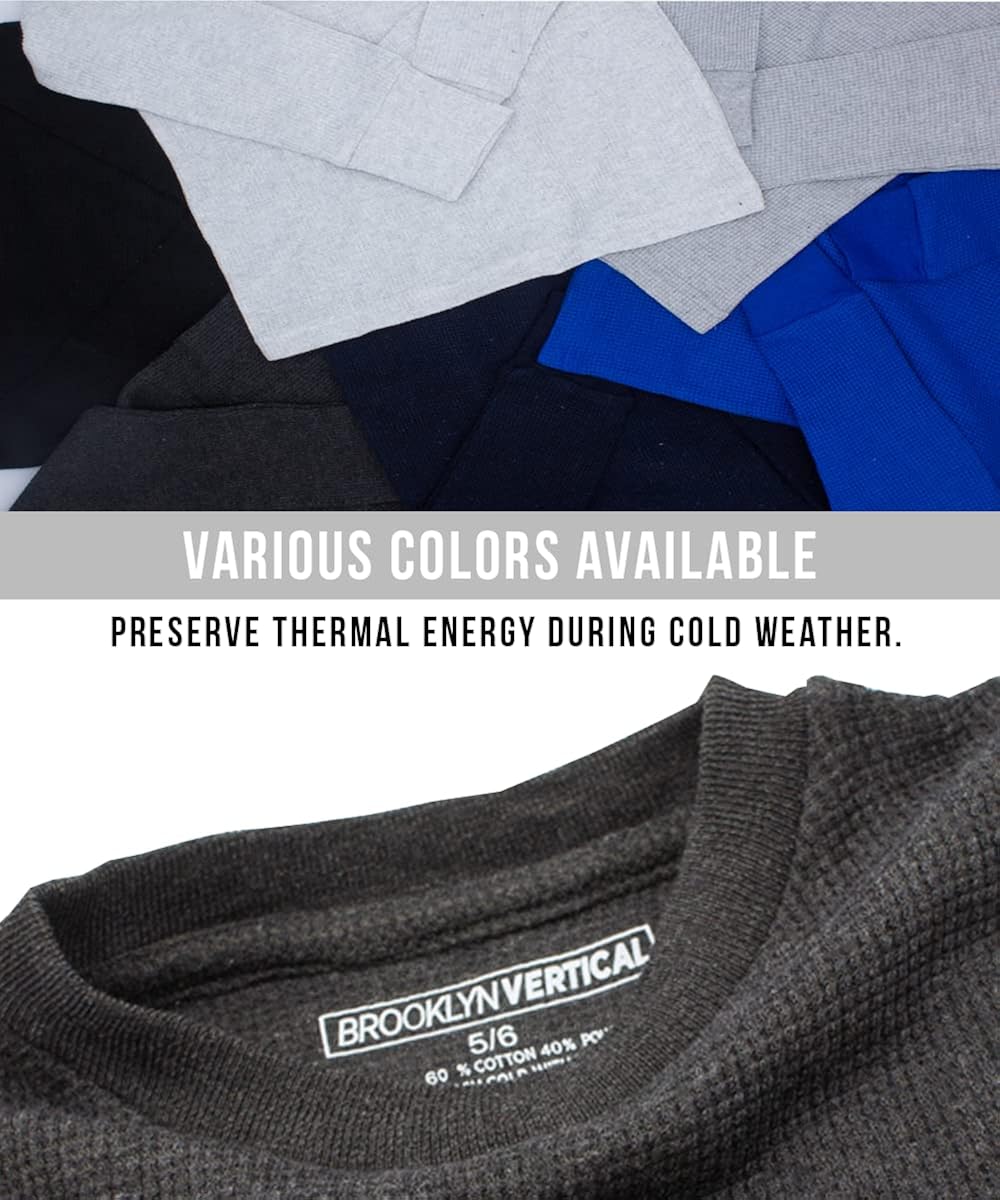 BROOKLYN VERTICAL Boys 4-Piece Thermals Set | Long Sleeve Shirt, Pants Ages 1-16: Clothing, Shoes & Jewelry